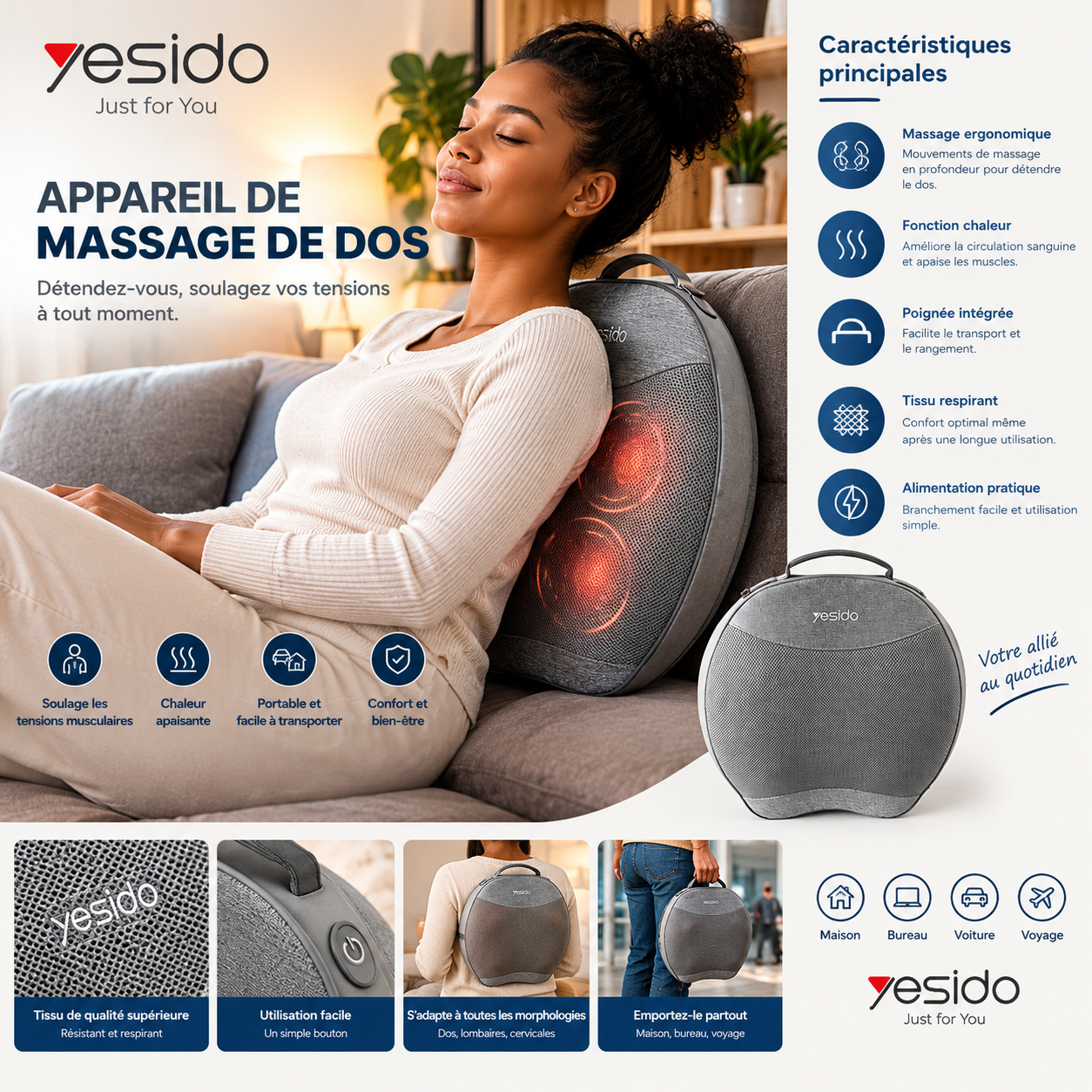 Appareil de massage de dos Yesido